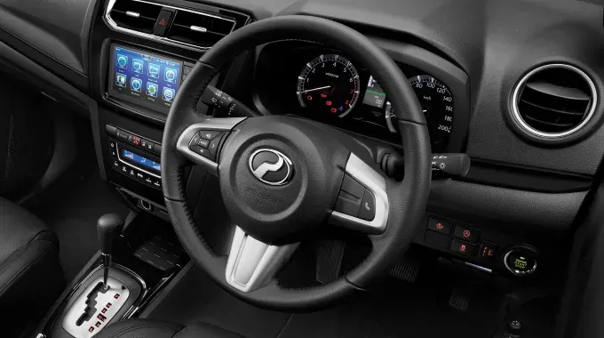 Aruz Adjustable Leather Wrapped Steering | Perodua Aruz - 7 Seater SUV Malaysia