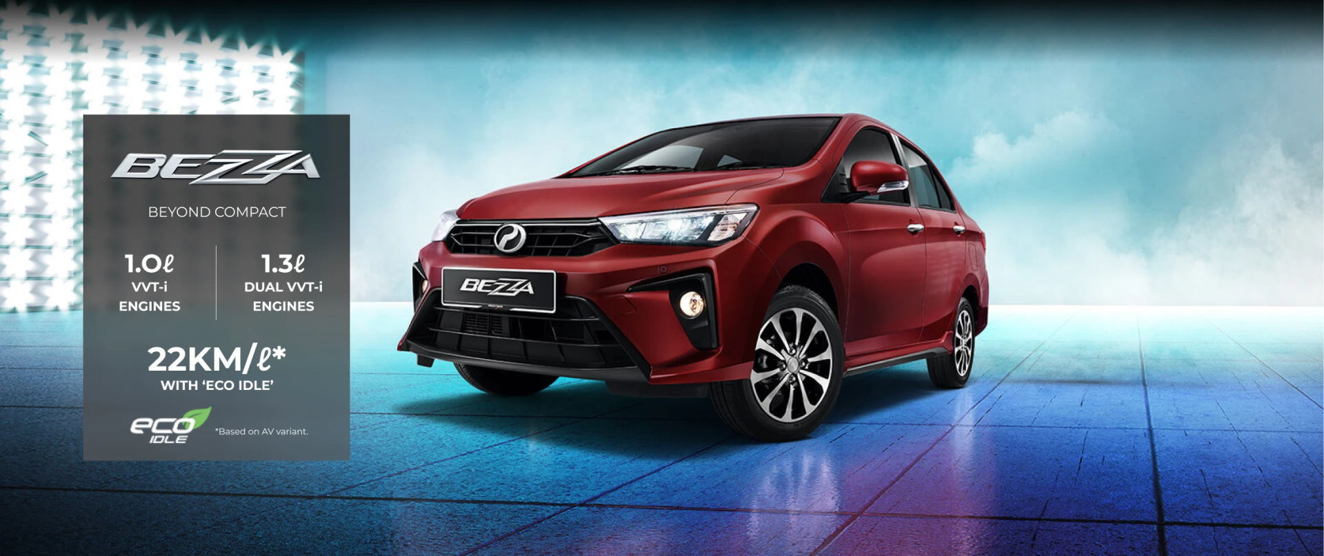 Perodua car in bright studio light, a straightforward design showcase.