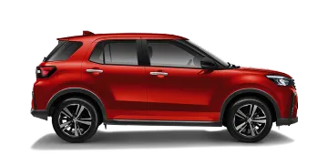 Perodua car side profile in soft light, balanced proportions for easy comparison.