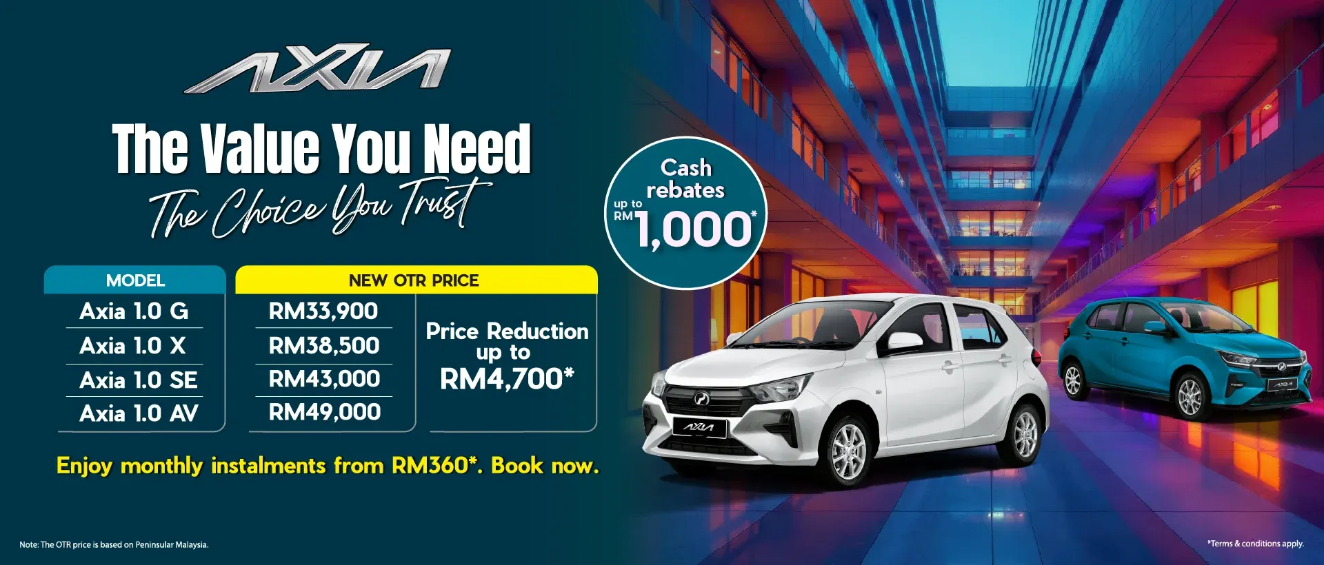 Perodua car in a minimalist studio hero pose for clarity and focus.