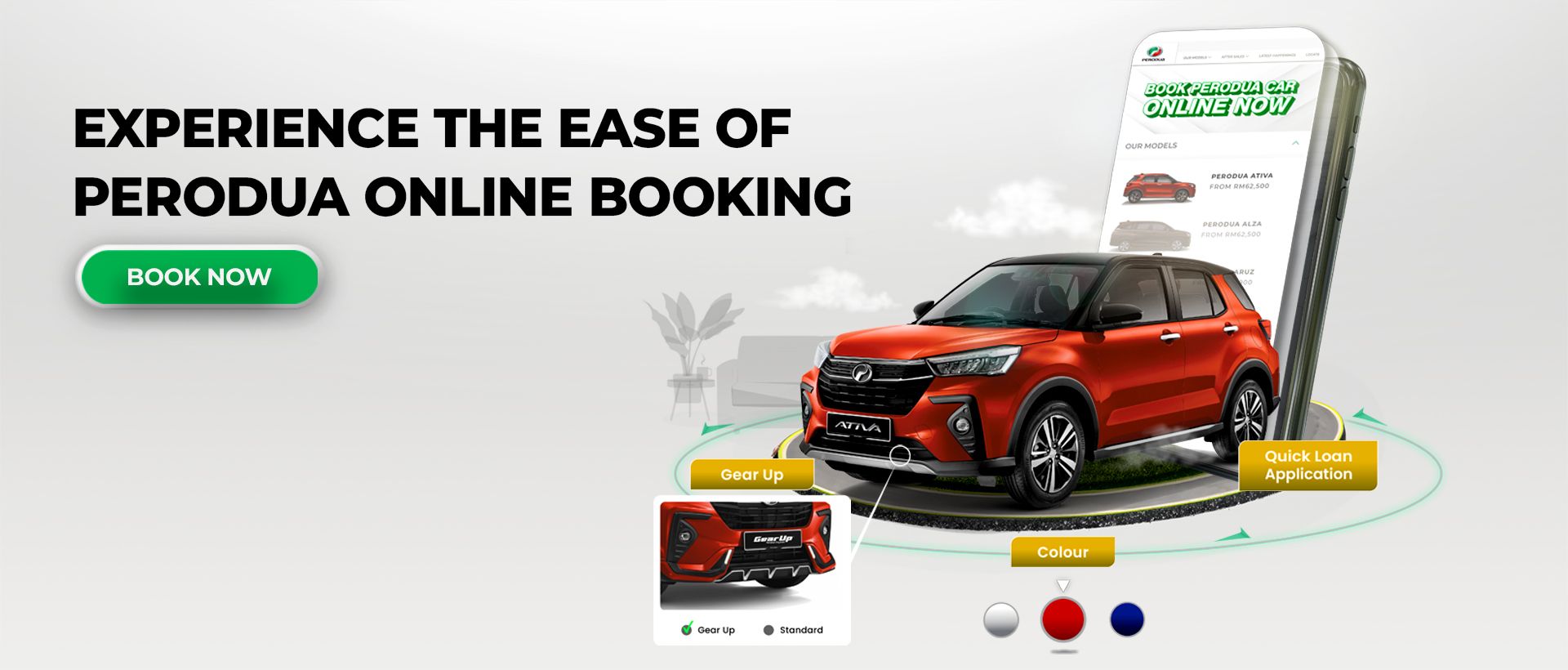 Perodua car in a minimalist studio hero pose for clarity and focus.