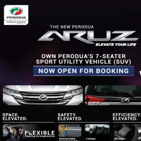 Perodua front seats with supportive bolstering shown clearly.
