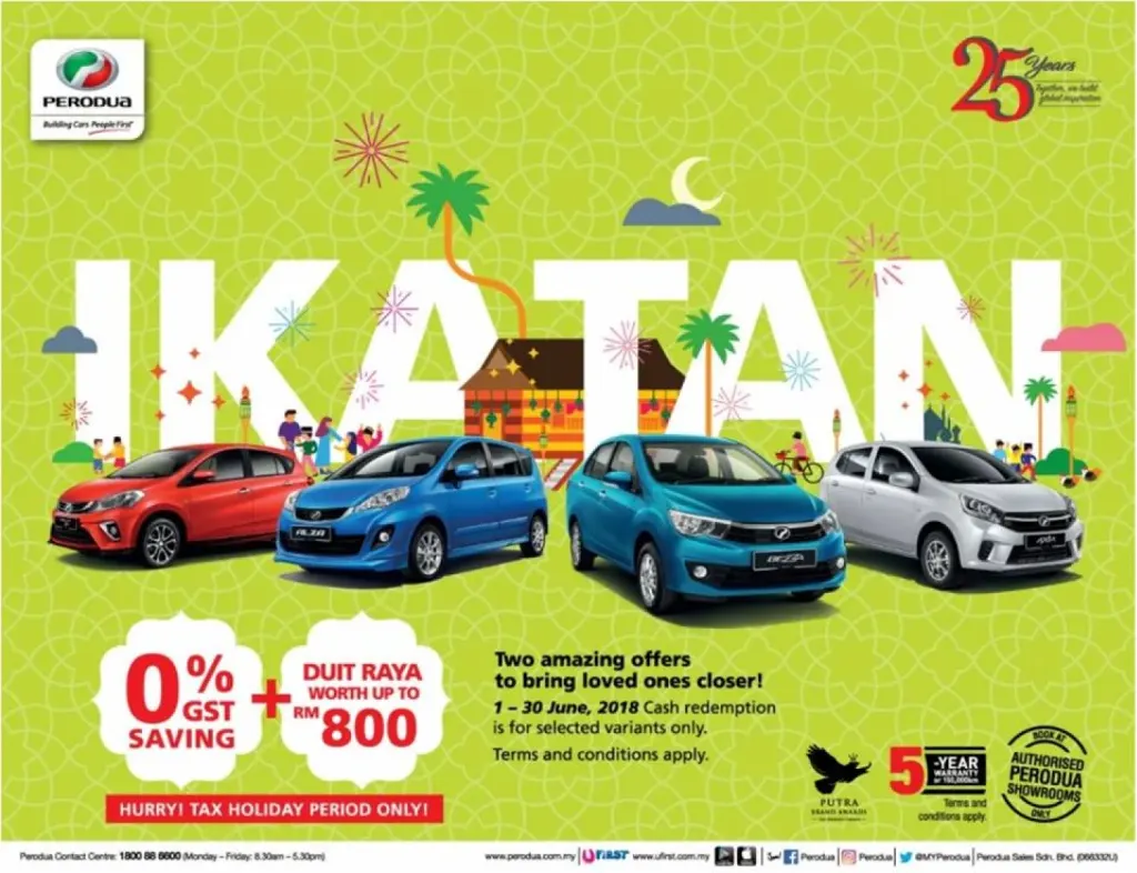 PERODUA MODELS UP TO RM3,500 CHEAPER WITH ZERO-RATED GST