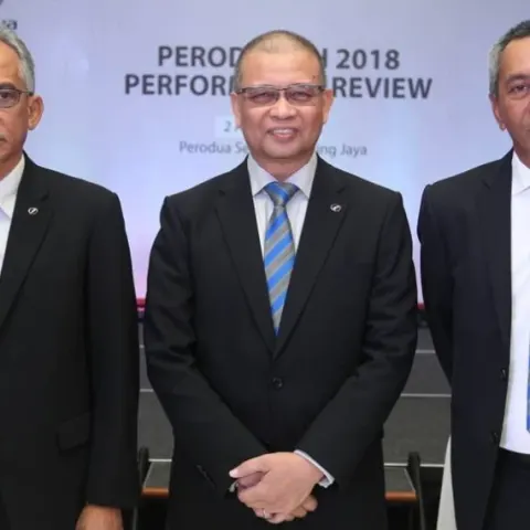 Perodua front seats with supportive bolstering shown clearly.