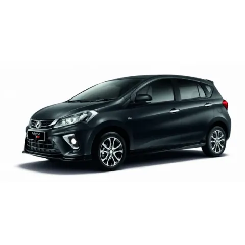 Perodua front seats with supportive bolstering shown clearly.