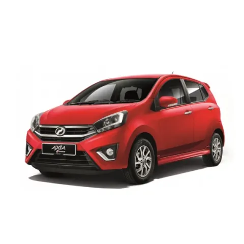 Perodua front seats with supportive bolstering shown clearly.