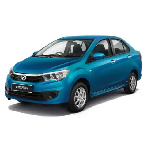 Perodua front seats with supportive bolstering shown clearly.
