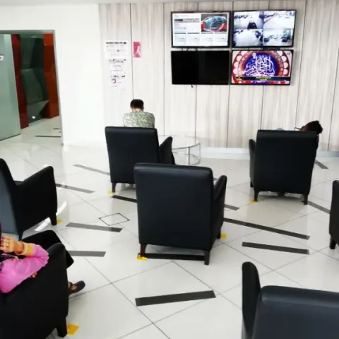 Perodua front seats with supportive bolstering shown clearly.