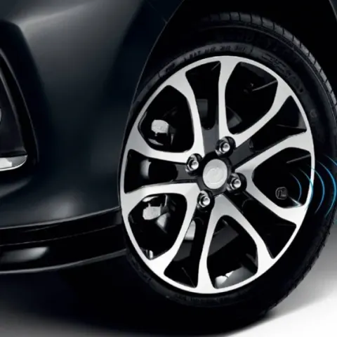 Perodua front seats with supportive bolstering shown clearly.