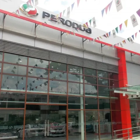 Perodua front seats with supportive bolstering shown clearly.