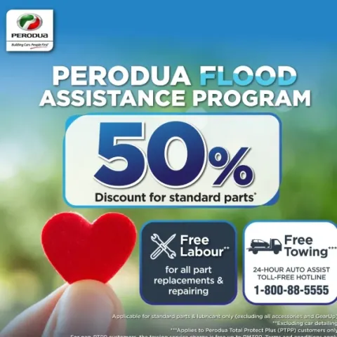 Perodua front seats with supportive bolstering shown clearly.