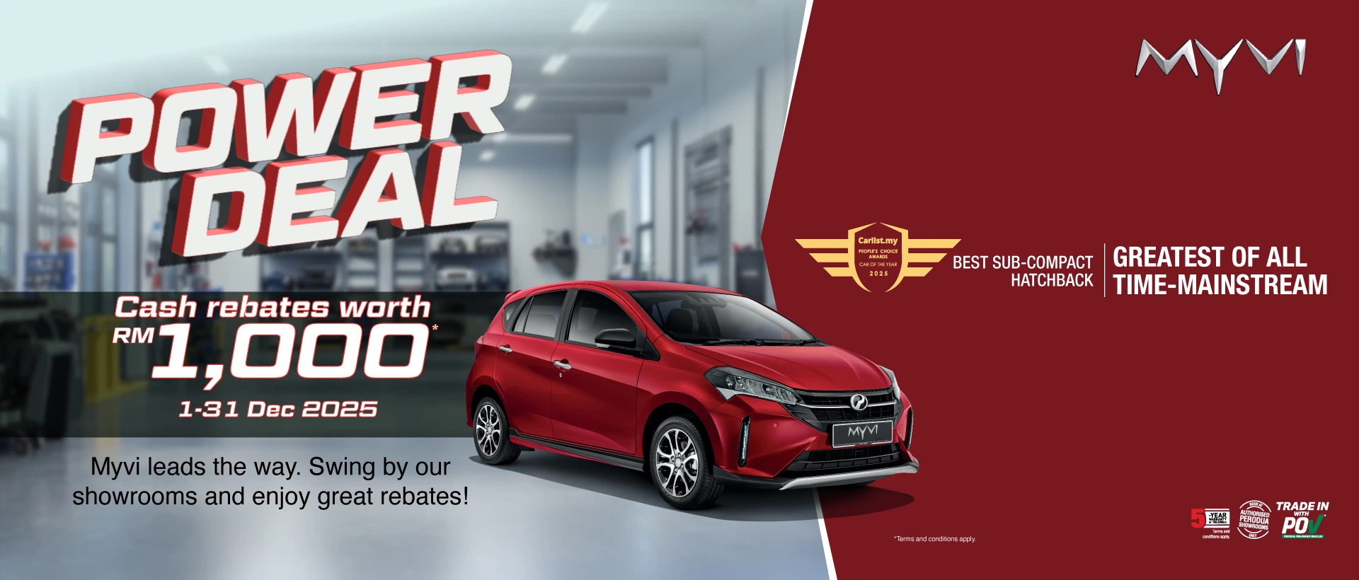 Perodua car subtle rear spoiler lending a calm, composed stance.