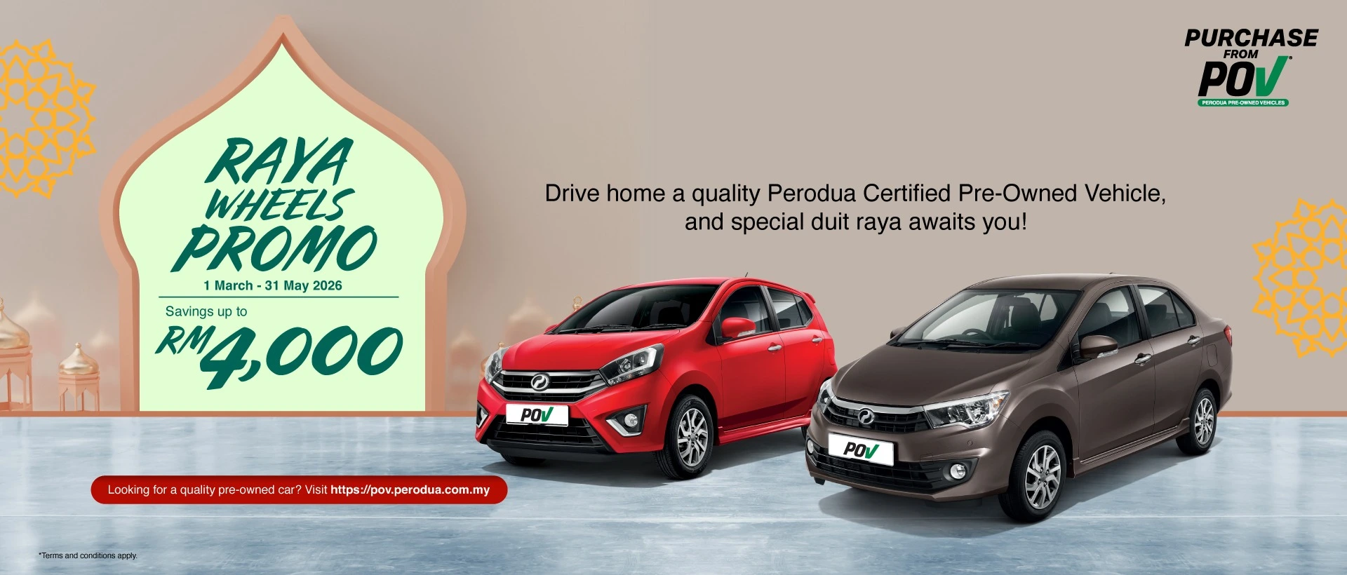 Perodua car in a minimalist studio hero pose for clarity and focus.