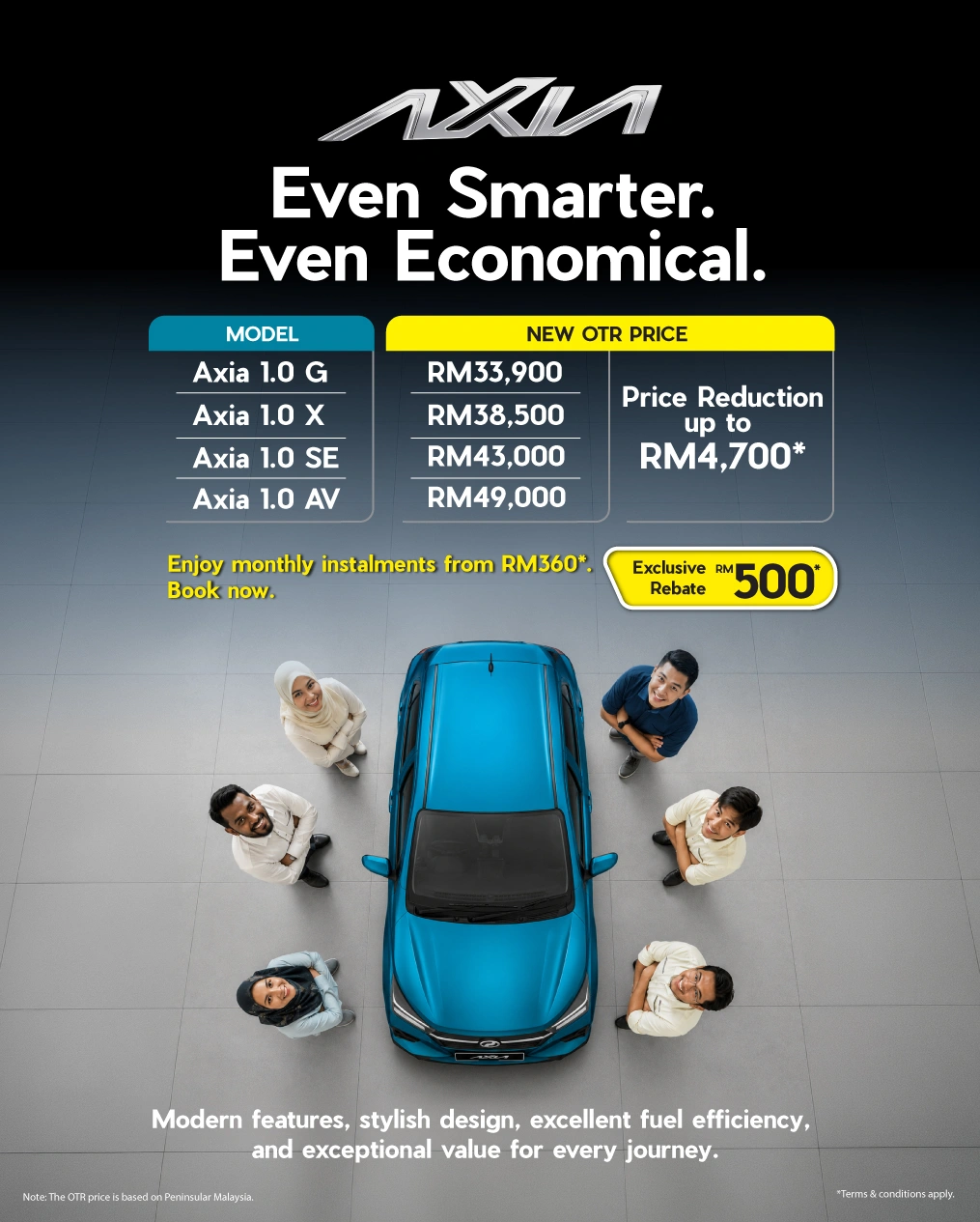 Perodua car in a minimalist studio hero pose for clarity and focus.