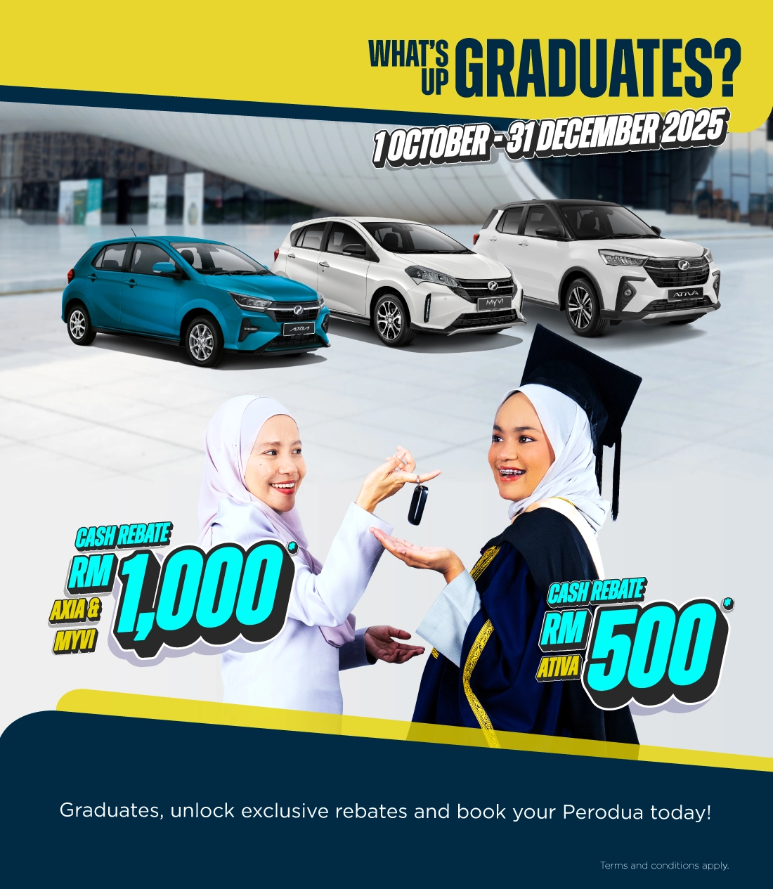 Perodua car in a minimalist studio hero pose for clarity and focus.