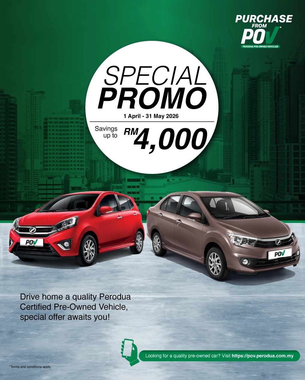 Perodua car in a minimalist studio hero pose for clarity and focus.