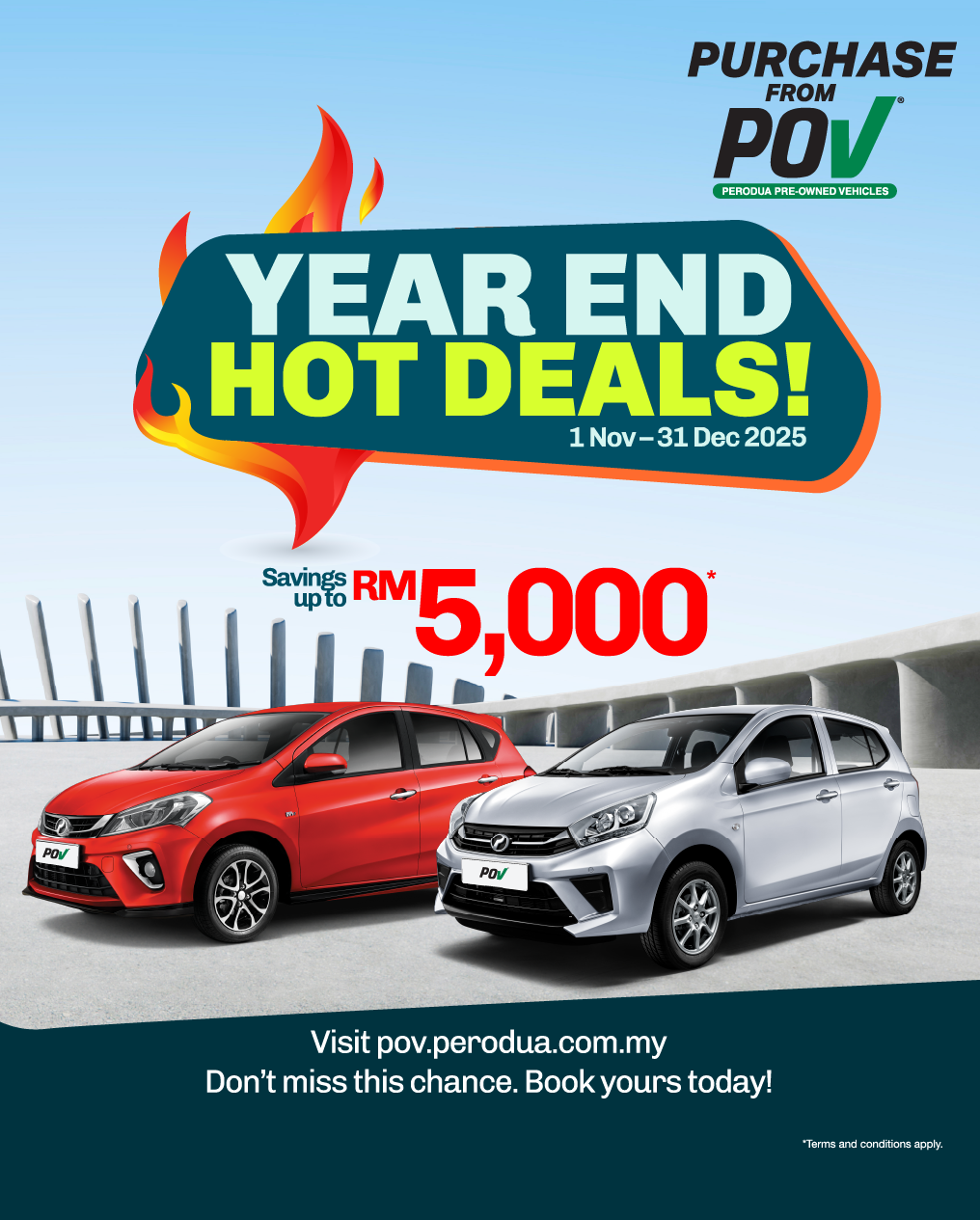 Perodua car in a minimalist studio hero pose for clarity and focus.