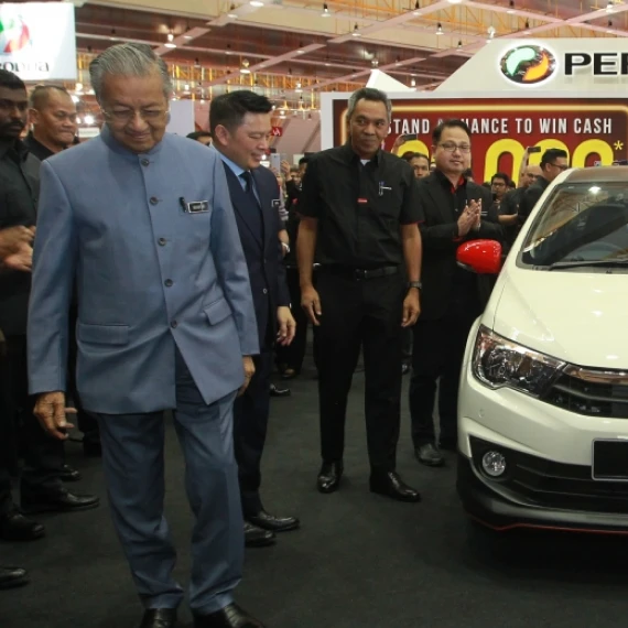 Perodua front seats with supportive bolstering shown clearly.