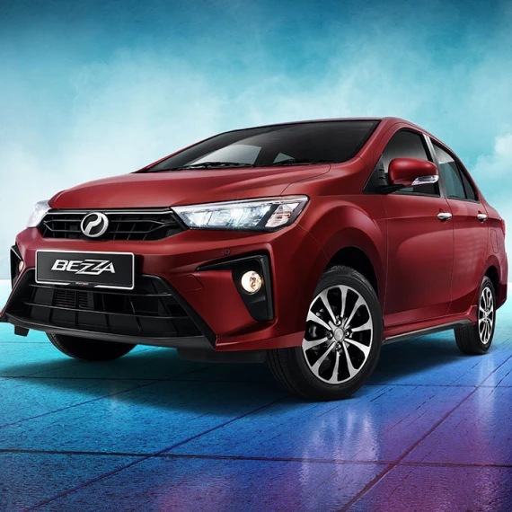 Perodua front seats with supportive bolstering shown clearly.