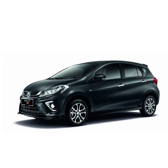 Perodua front seats with supportive bolstering shown clearly.